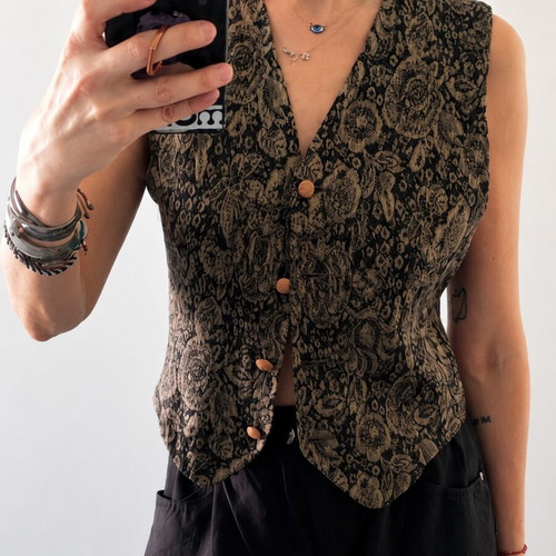 Vintage vest handmade, like new, size S, gray