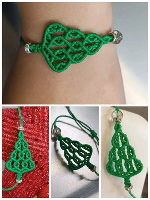 Macrame Christmas bracelet new with crystal