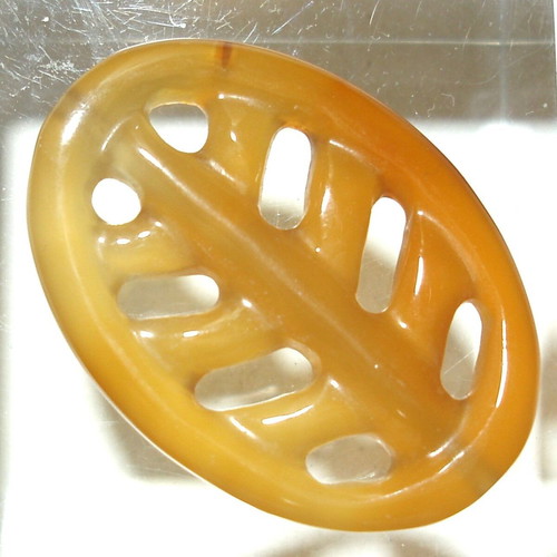 Mineral Carnelian pierced 46x33 mm 62 ct like new