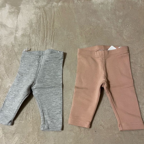 Baby leggings like new, pink and gray