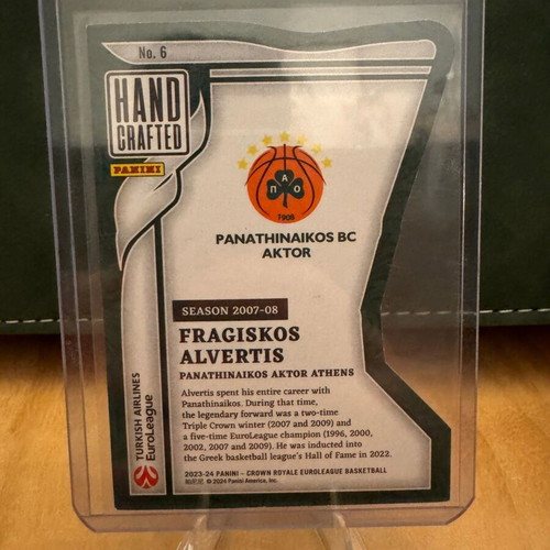 Fragiskos Alvertis Hand Crafted Panini EuroLeague Crown Royale card 05/25