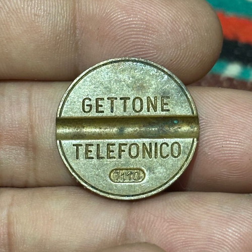 Gettone Telefonico used, Italian phone token 1971