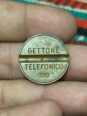 Gettone Telefonico used, Italian phone token 1971