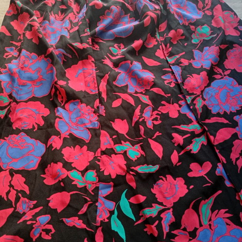Boho skirt 1XL with front slits and side zipper, multicolor