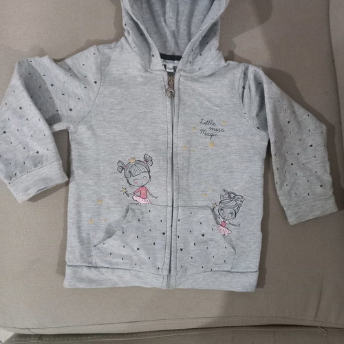 Fagottino grey cardigan used for 30-36 months with hood and pockets