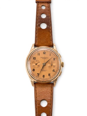 Chronographe Suisse vintage chronograph 18K gold used
