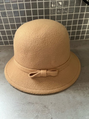 Vintage bucket hat wool beige, like new, size 57