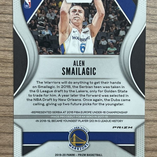 2019-20 Panini Prizm Basketball RC Alen Smailagic green shimmer like new