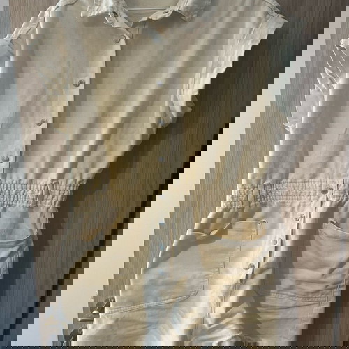 Zara ολόσωμη φόρμα τζιν σαν καινούργιο, μπεζ, μέγεθος XL