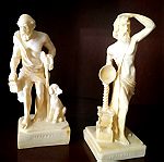  Αλαβάστρινα αγαλματίδια Διογένη & Αρχιμήδη