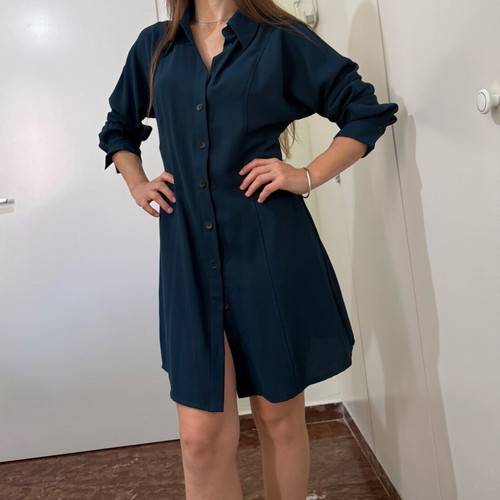 Mango women's shirt dress like new, blue and green