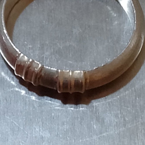 Silver 925 rings, one triple band and one with 585 gold tones