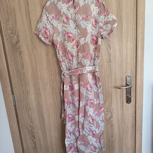 Esmara Linen Jumpsuit Size M Like New Beige Pink
