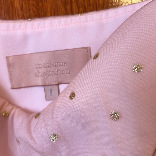 Madame Shoushou pink tulle dress like new with golden details