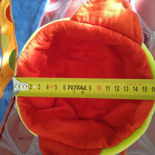 Dudu baby hat and scarf like new, blue yellow orange