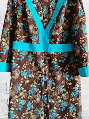 Roberta midi dress kimono style like new, multicolored