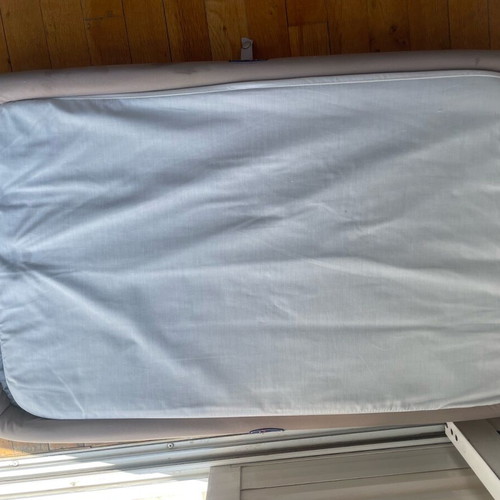 Chicco Next2Me crib used with breathable mattress and transport bag