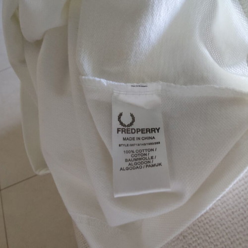 Fred Perry men's polo shirt, white, size L
