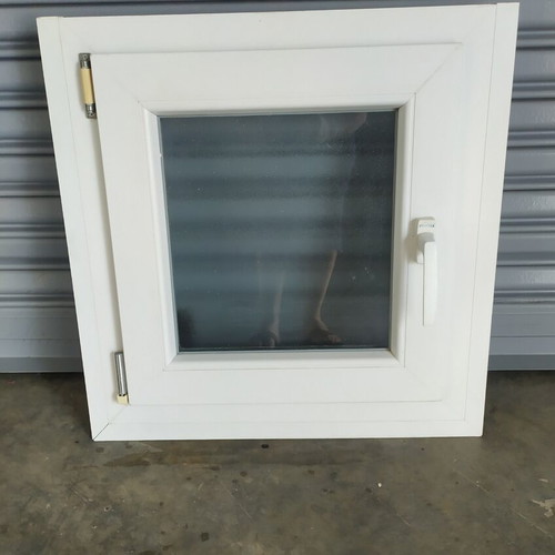 PVC window, frosted glass, 60x62 cm, no screen