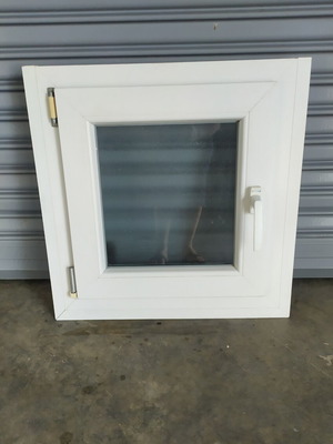 PVC window, frosted glass, 60x62 cm, no screen