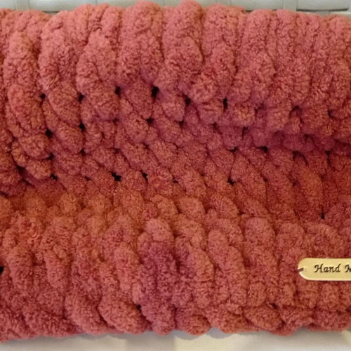Handmade Puffy Alize Cosmetic Bag in Brick Color made to order