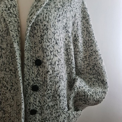 Vintage wool handmade cardigan used, gray