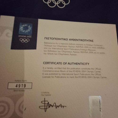 Official Athens 2004 Olympic Games collectible album, 5 volumes with certificate