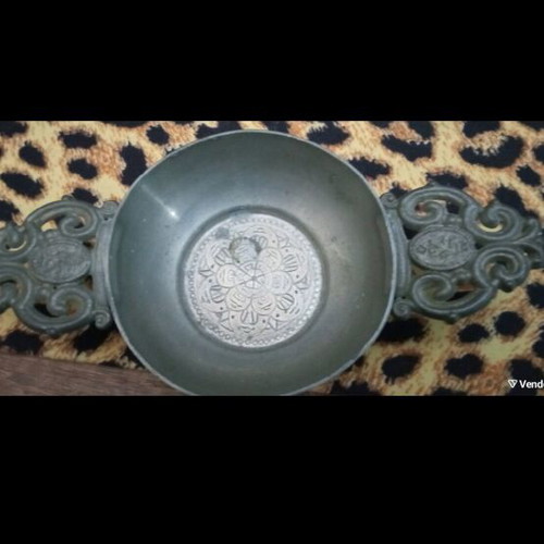 Antique bowl made of tin with a stamp Particularly RARE