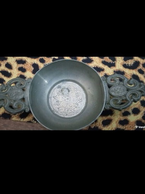 Antique bowl made of tin with a stamp Particularly RARE