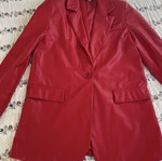 Red leather jacket L like new