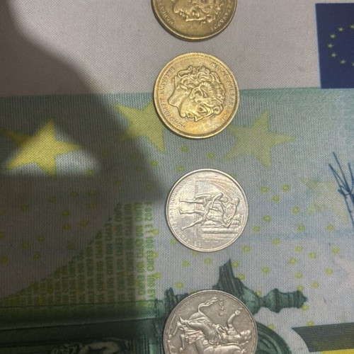 Set of four used coins, drachmas 1967-2004