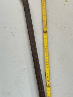Building crowbar 55 cm used, vintage steel