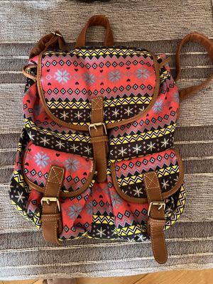 Backpack used in summer colors, multicolor