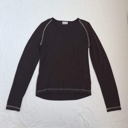Murphy & Nye women's merino wool blouse size M, like new, brown