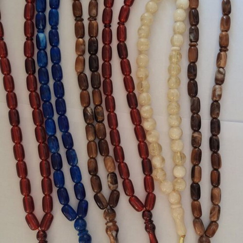 Set of 6 new plastic resin worry beads