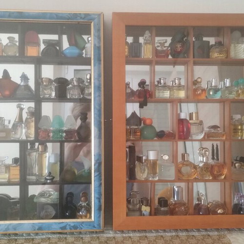 Miniature Perfumes Collection Like New With Handmade Display Cases