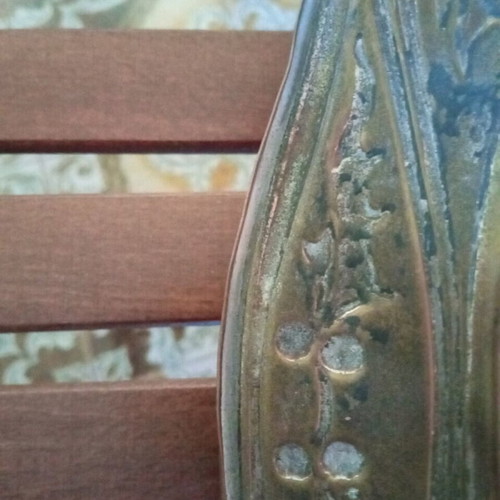 Antique brass tray used, small