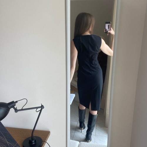 Zara black midi dress like new, size S