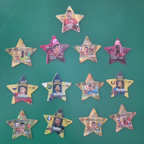 Star-shaped tags used, pack of 13 with football players