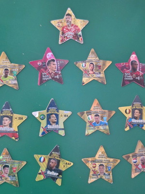 Star-shaped tags used, pack of 13 with football players