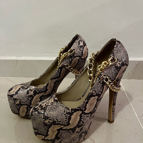 High leopard print pumps new, size 37, 15 cm heel