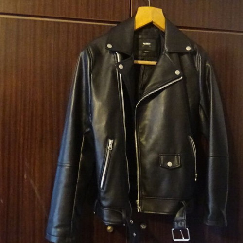 Pull & Bear leather jacket size S black like new