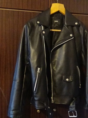 Pull & Bear leather jacket size S black like new