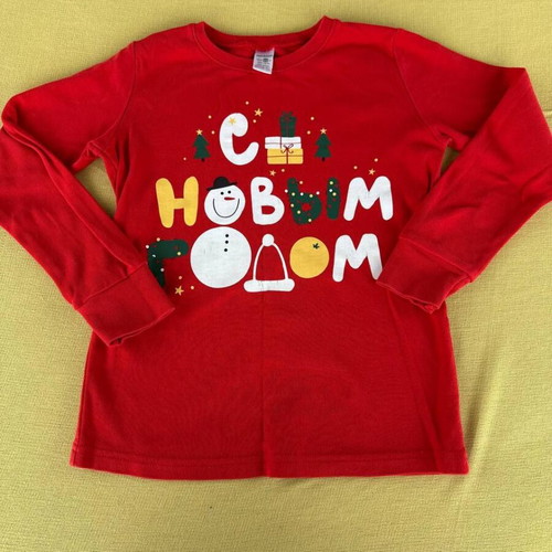 Crockid Christmas shirt red, size 128, like new