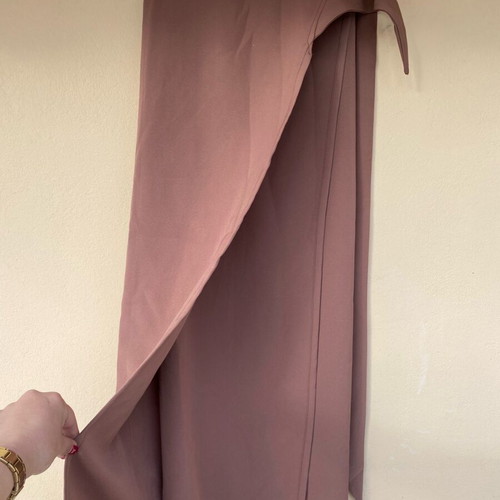 Brown skirt new with side tie, high waist, L/XL