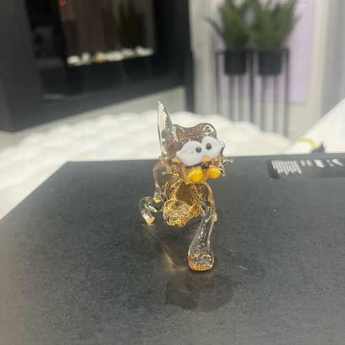 Glass cat miniature like new, handmade with details