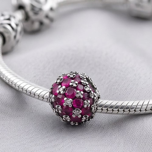 Pandora Pavé Round Pink Charm Infinity Symbol new