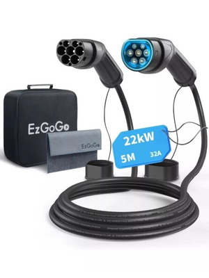 Ev Charging Cable 5m 32A 22kW Type 2 New