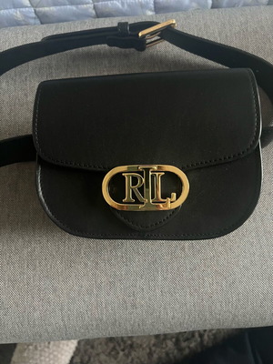 Ralph Lauren leather black shoulder bag like new