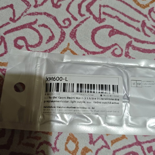 Purple silicone strap compatible with Xiaomi Redmi Watch 3 Active, sealed